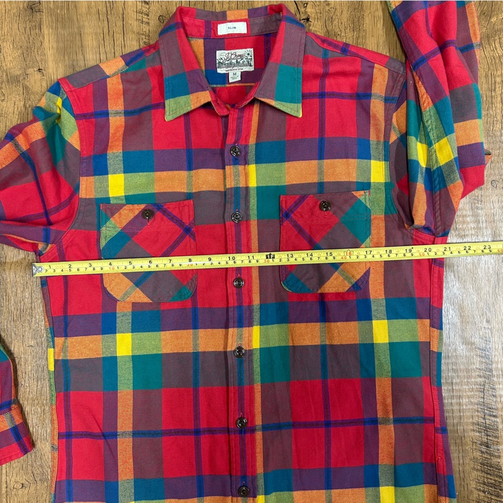 J.Crew Midweight Flannel Workshirt in a multi-color plaid pattern M - Picture 12 of 16